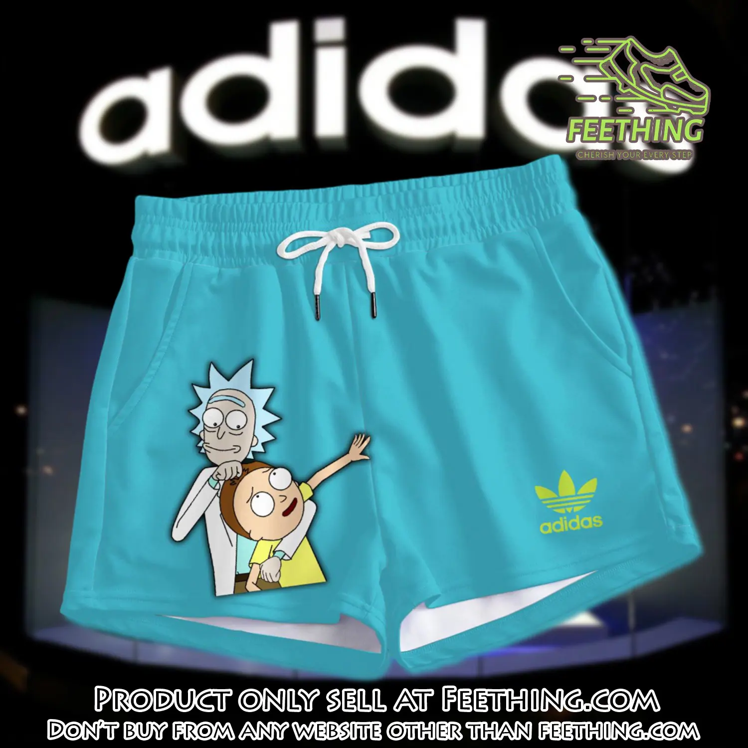 Premium rick and morty in adidas women shorts lady beach shorts wms1084 ft5935130